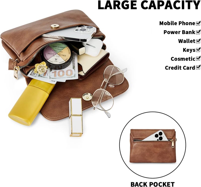 CHOLISS Small Crossbody Bags for Women, Vegan Leather Cell Phone Purse, Mini Travel Purse with Adjustable Strap Womens Gifts - Image 4